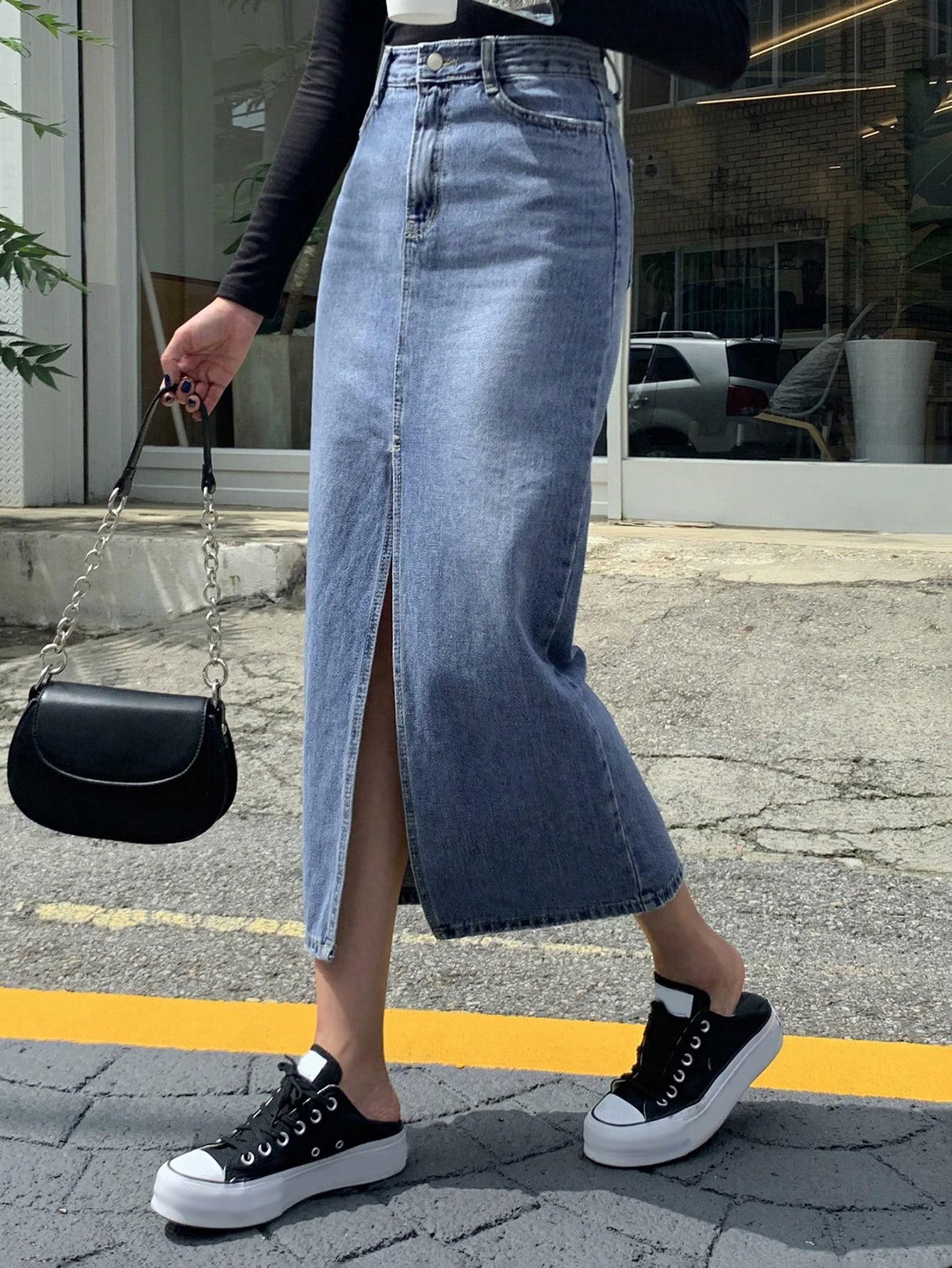 SPÓDNICA JEANS ROZCIĘCIE