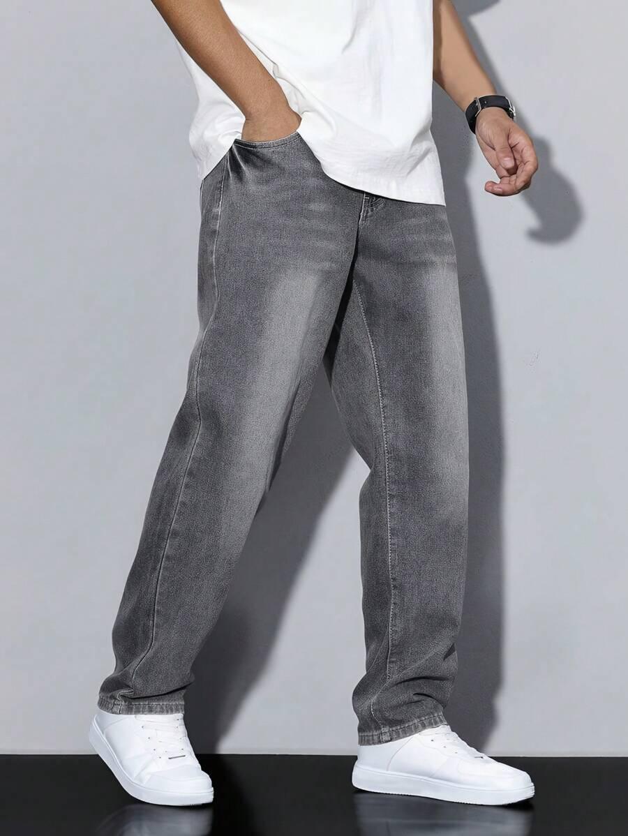 SZARE SPODNIE JEANS