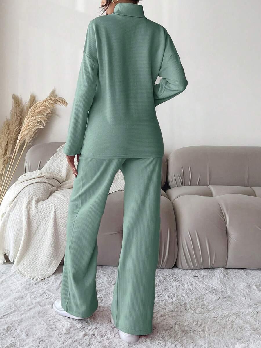 komplet sweter spodnie dzianina