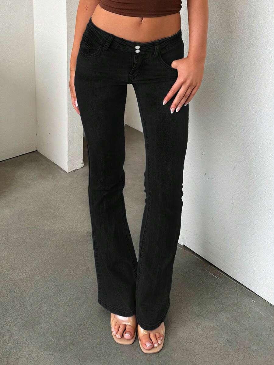 CZARNE SPODNIE JEANS