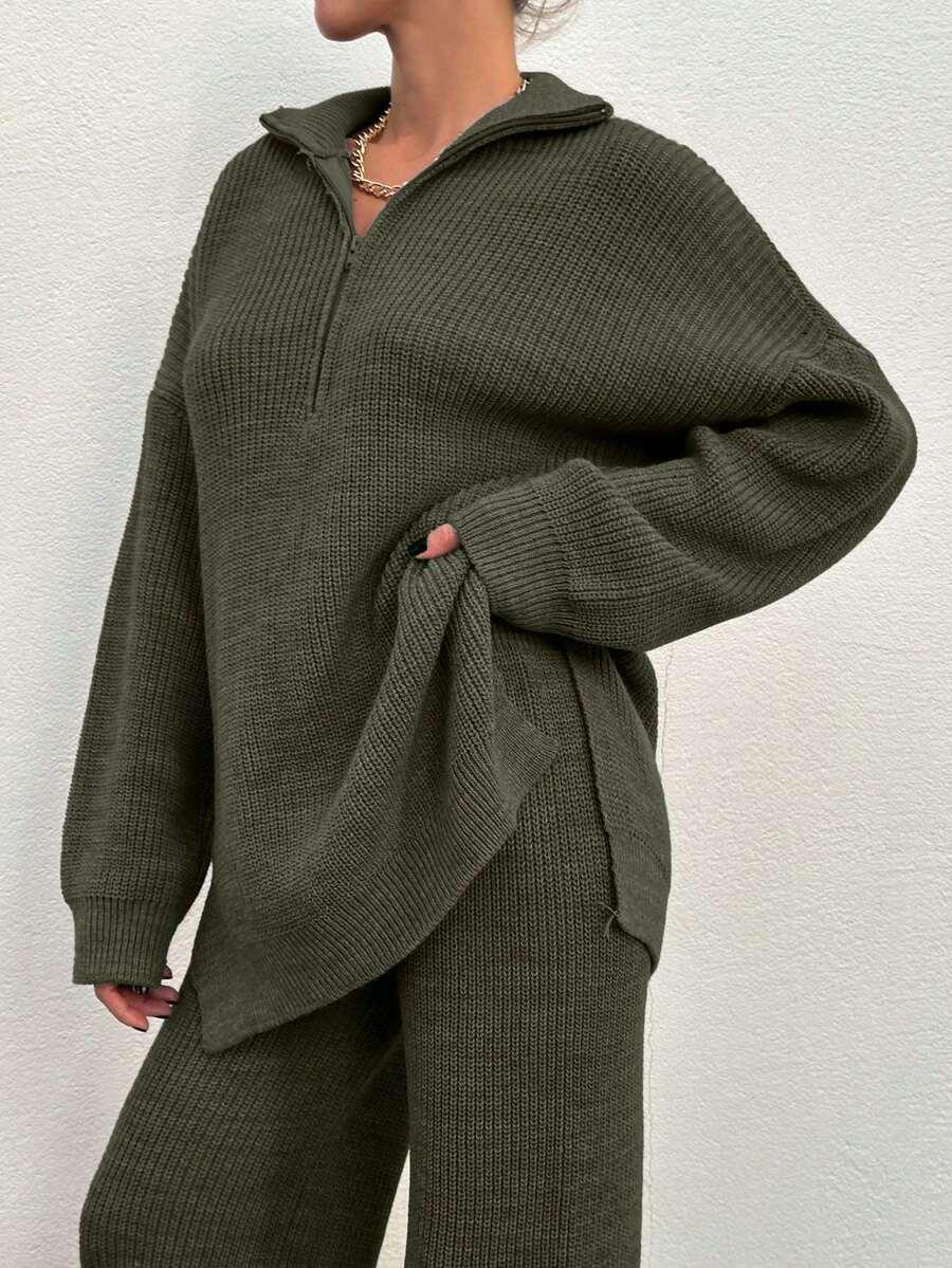 komplet sweter spodnie