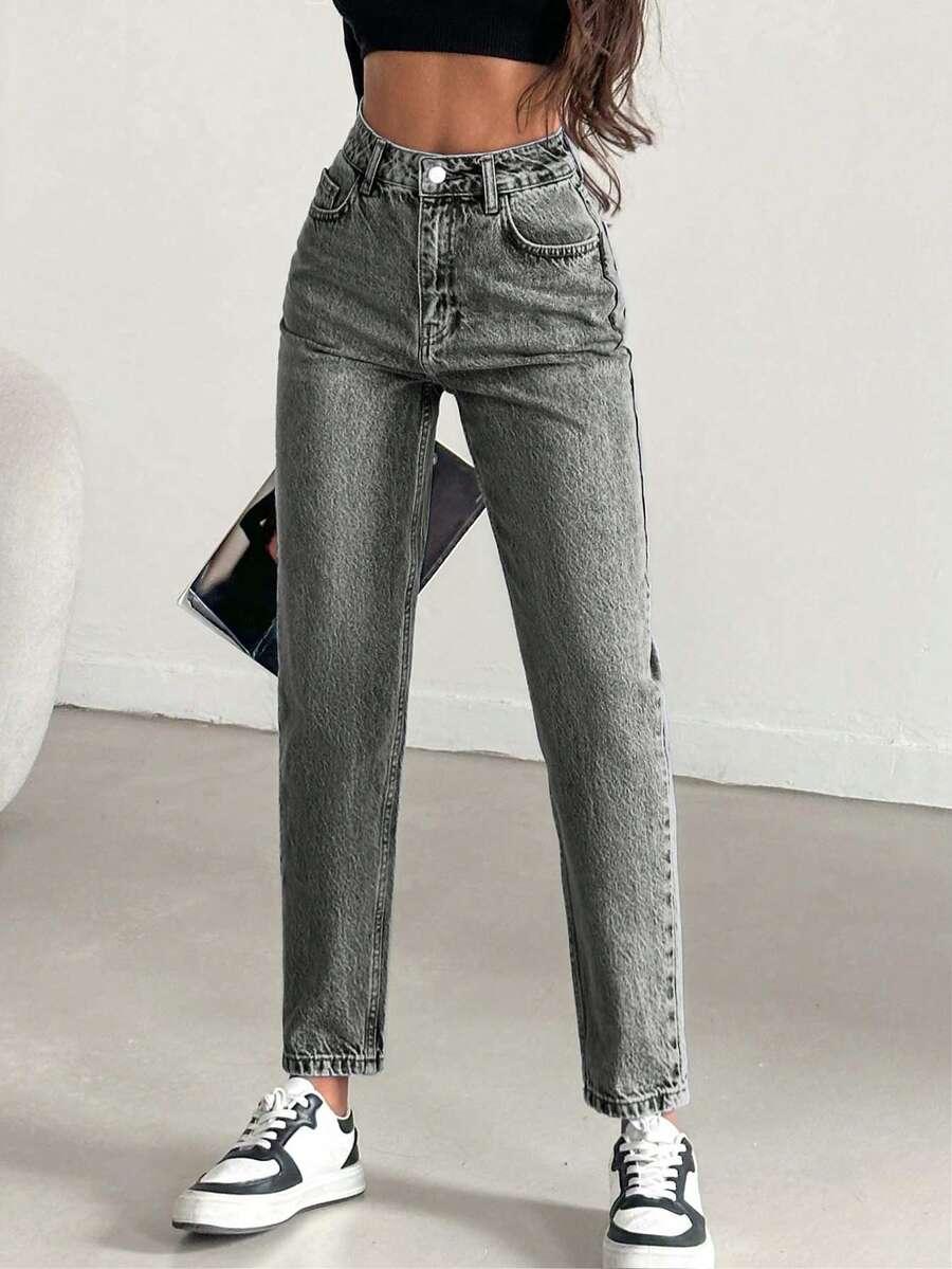 SZARE SPODNIE JEANS
