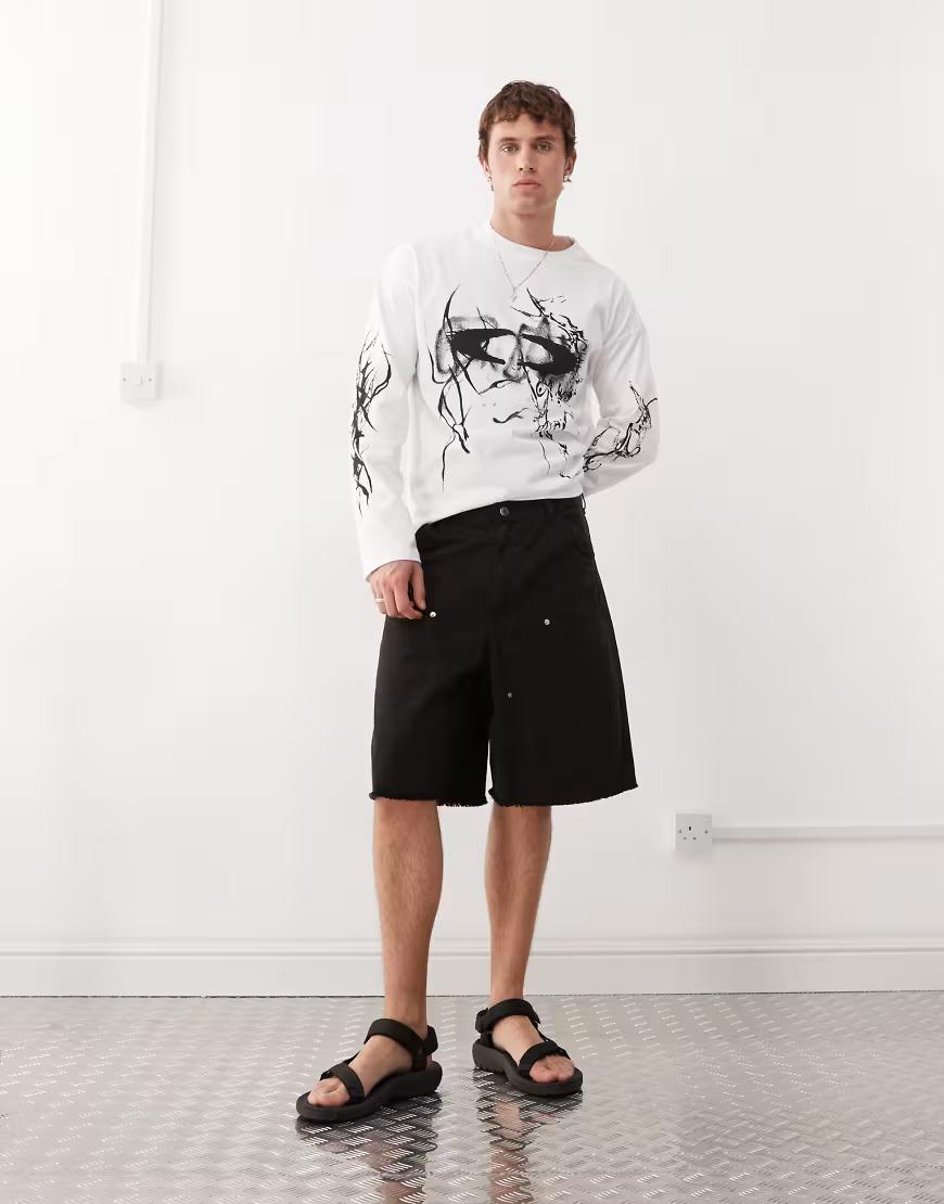 czarne spodenki jeans