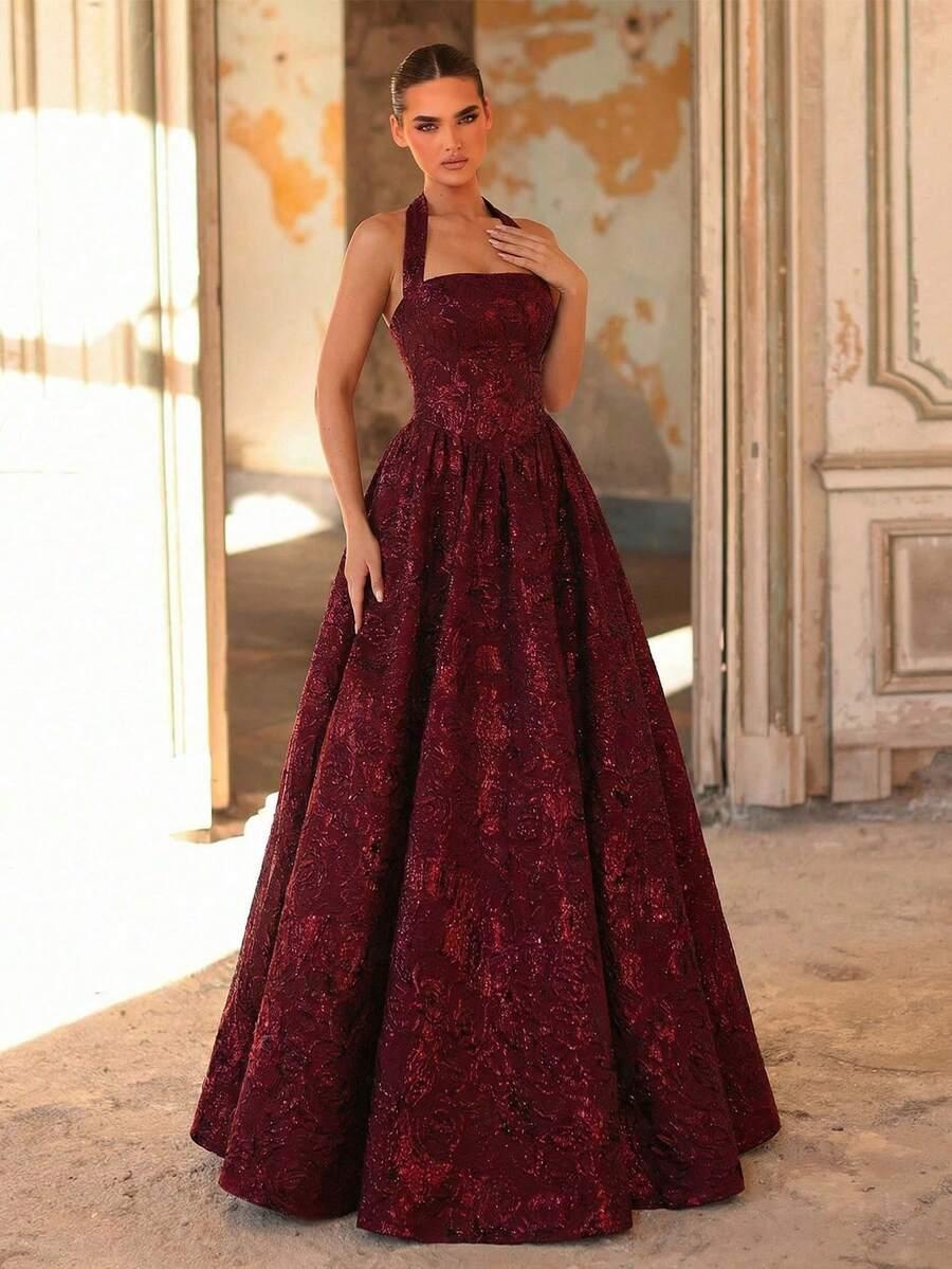 czerwona maxi sukienka