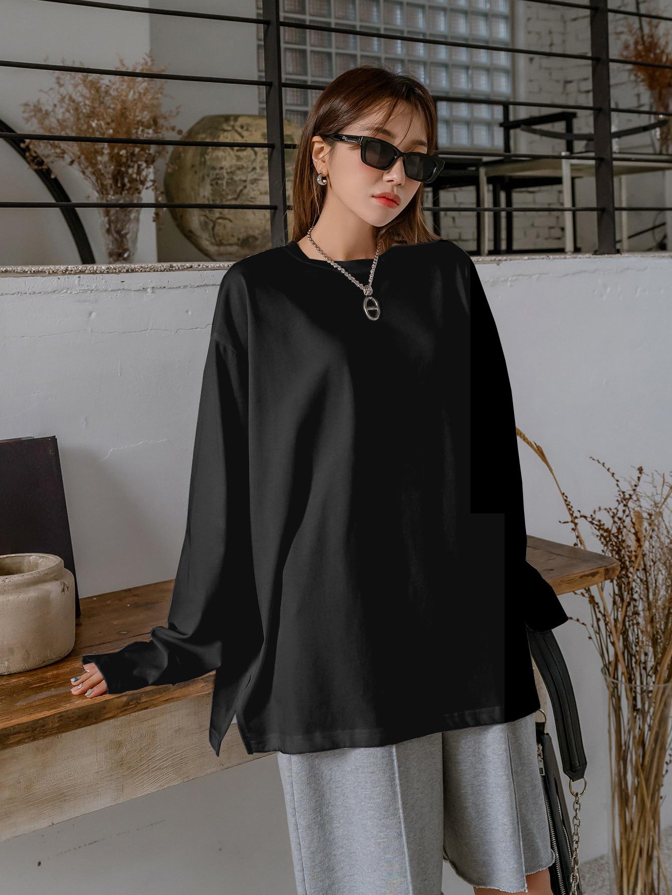 CZARNA BLUZKA OVERSIZE