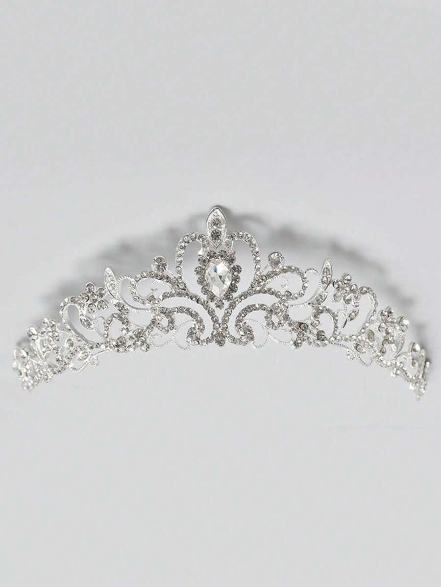 srebrna tiara połysk