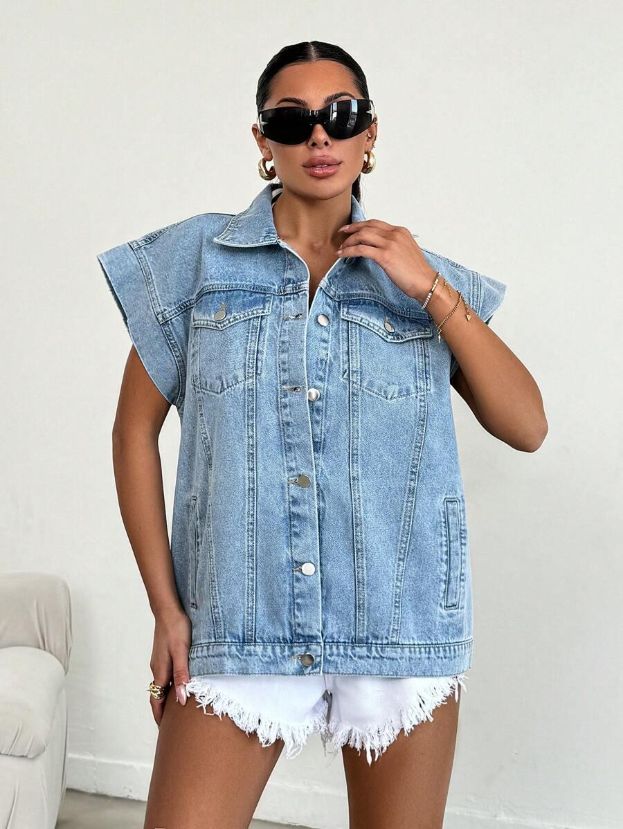 NIEBIESKA JEANS KAMIZELKA