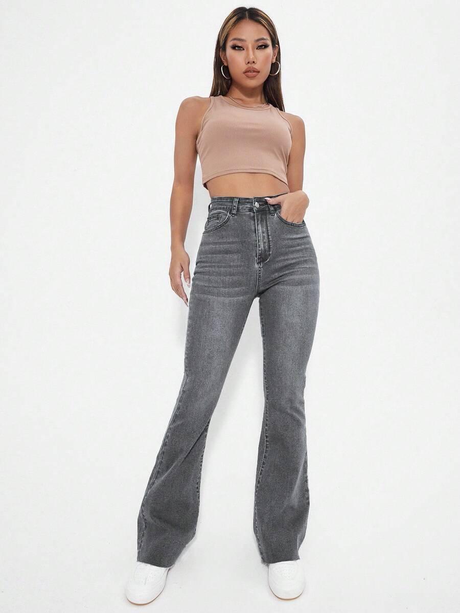 SZARE SPODNIE JEANS 
