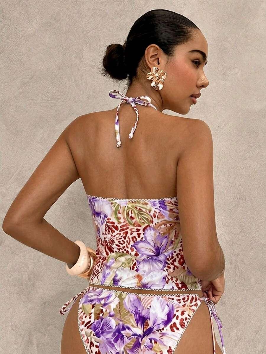 strój kąpielowy komplet tankini print