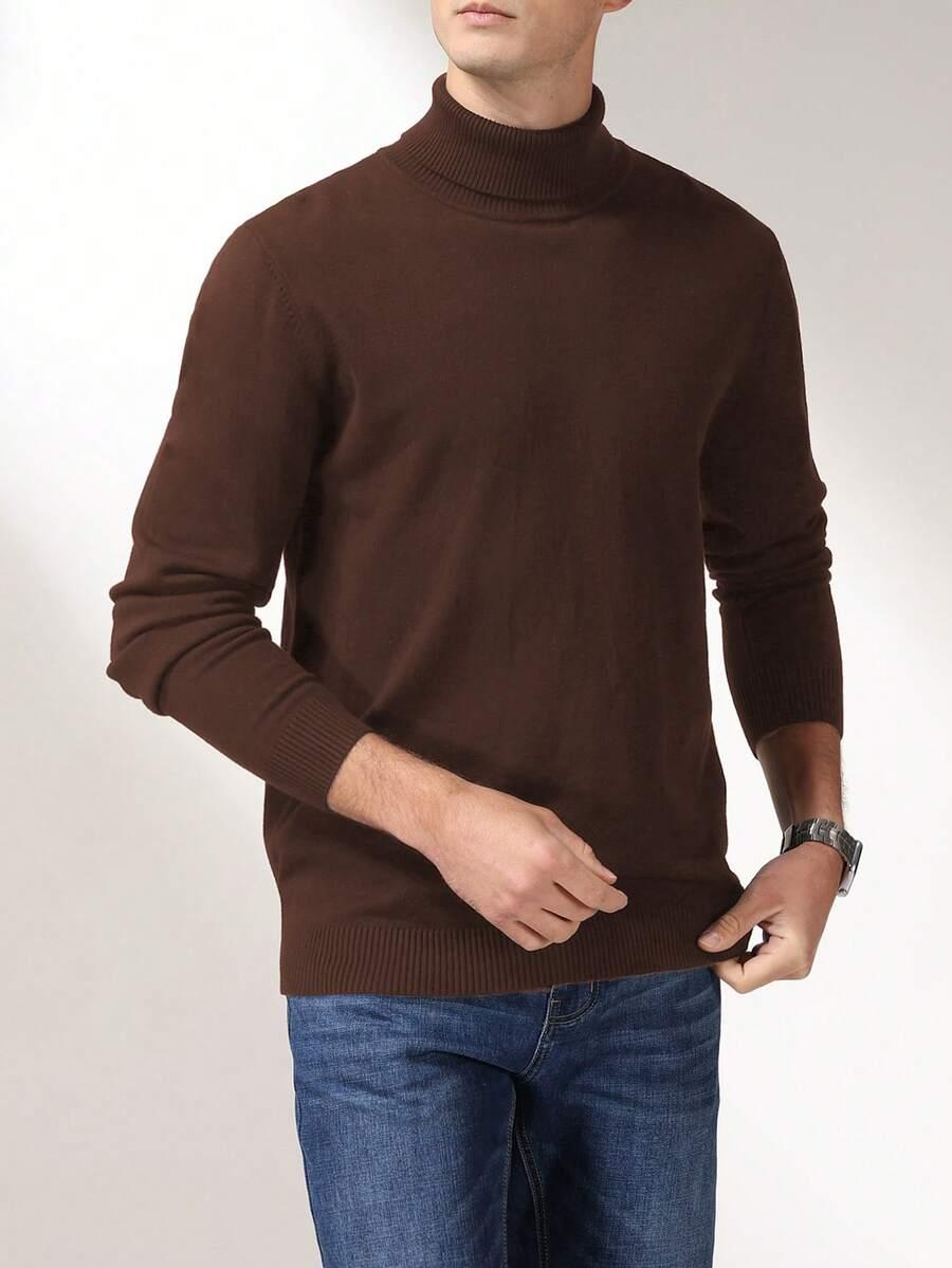 brązowy sweter golf