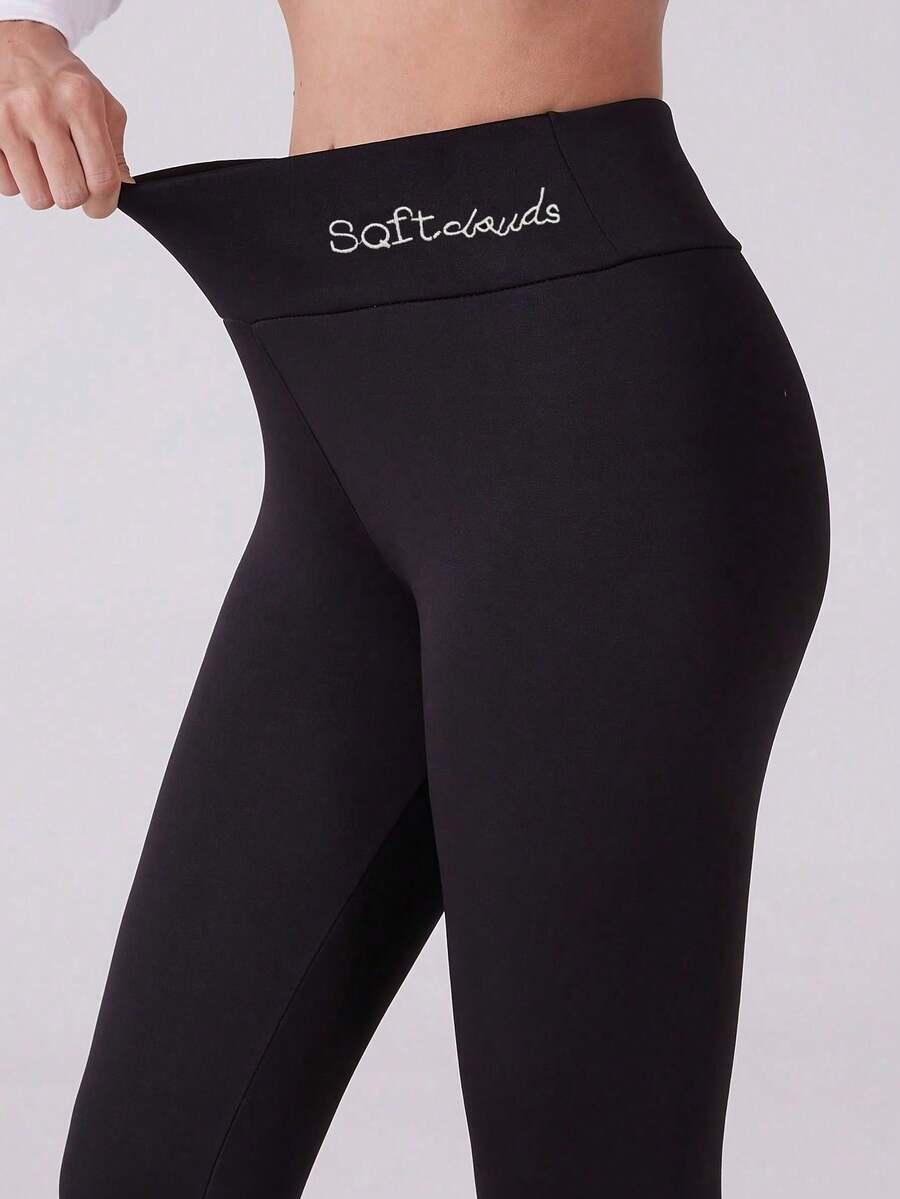 CZARNE OCIEPLANE Legginsy 
