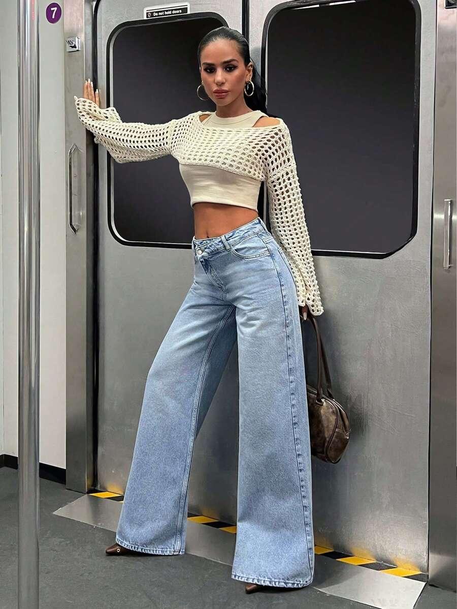 SPODNIE JEANS WYSOKI STAN