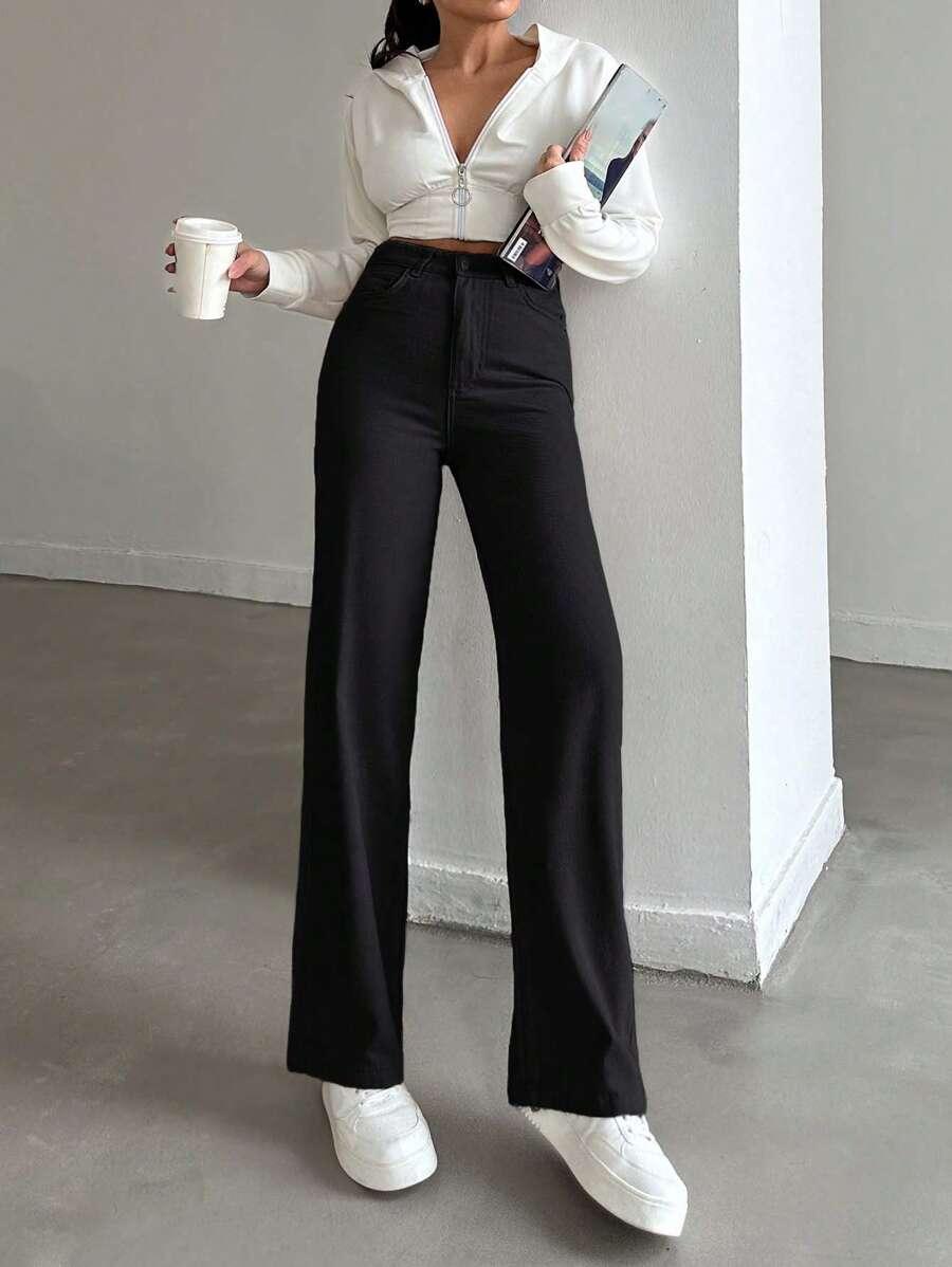 CZARNE SPODNIE JEANS