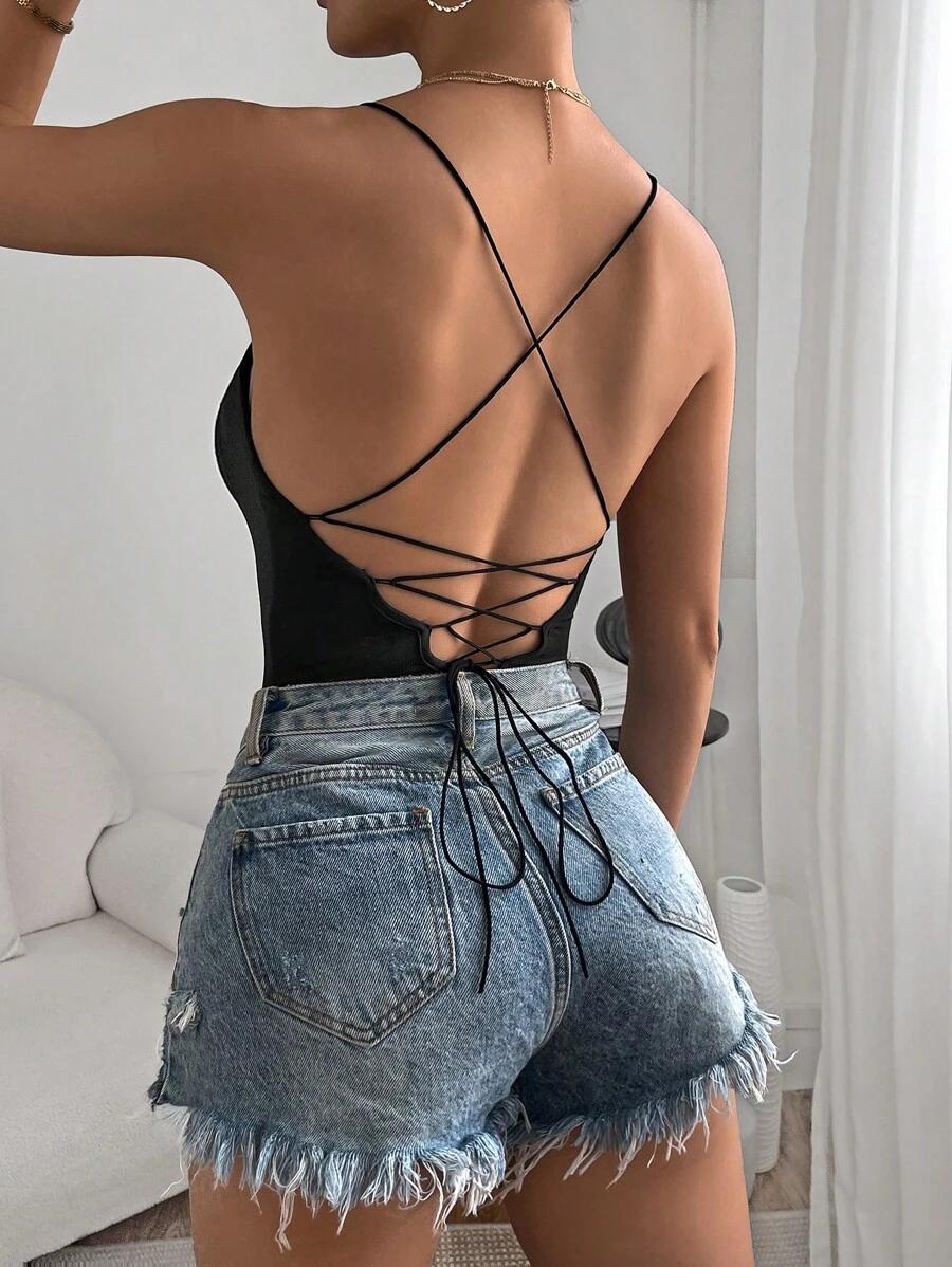 CZARNE BODY ODKRYTE plecy