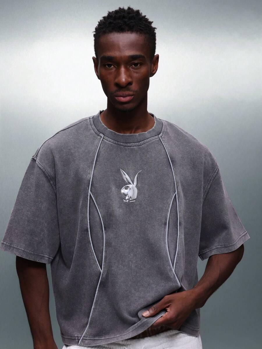 szary t-shirt logo