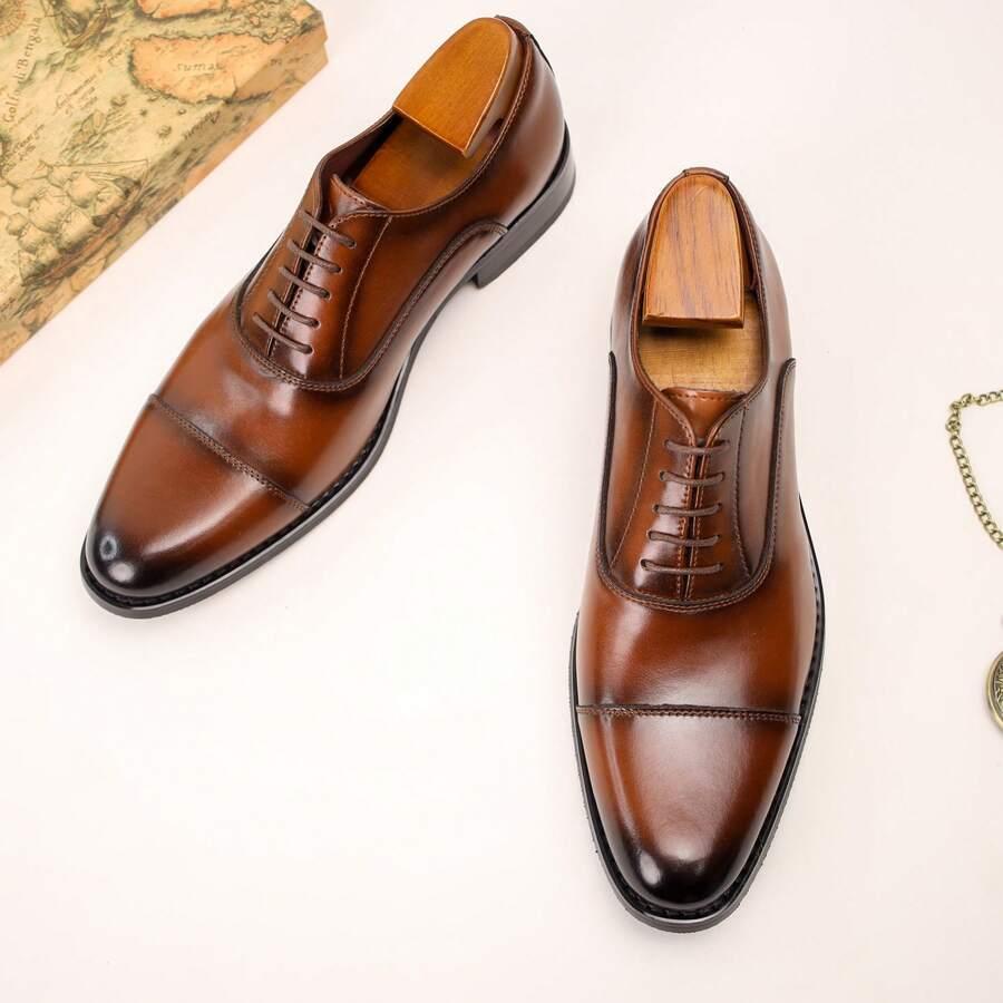 brązowe buty imitacja skóry 