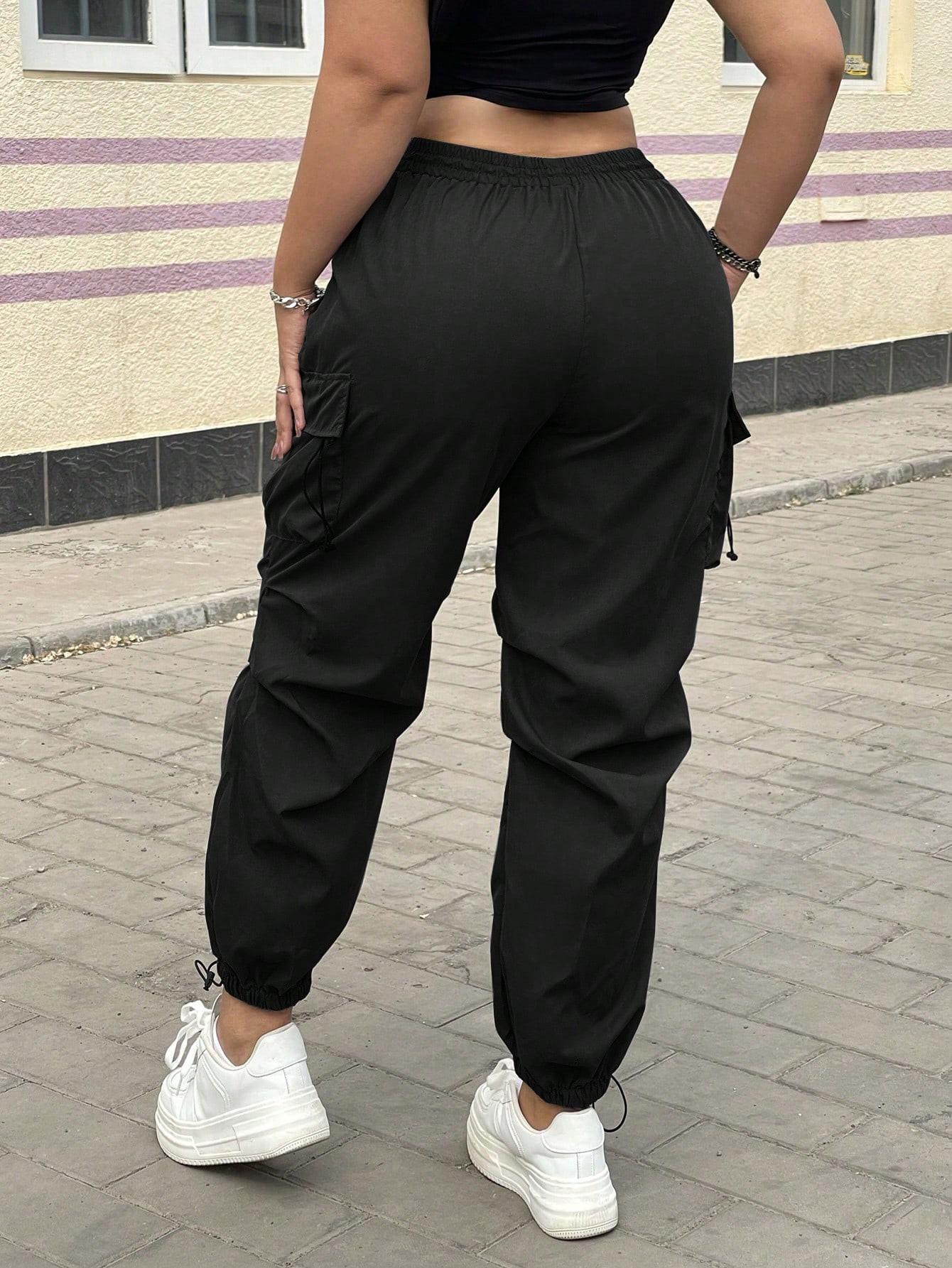 CZARNE SPODNIE KIESZENIE 