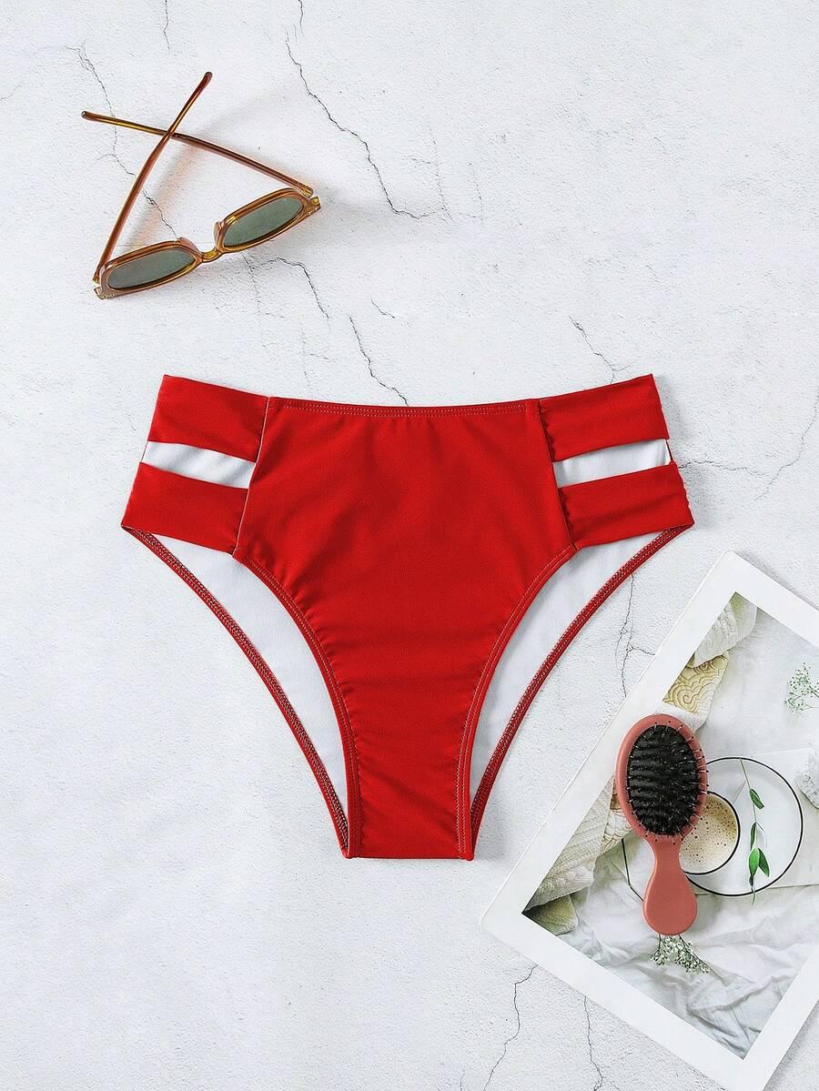 czerwony dół od bikini wycięcia