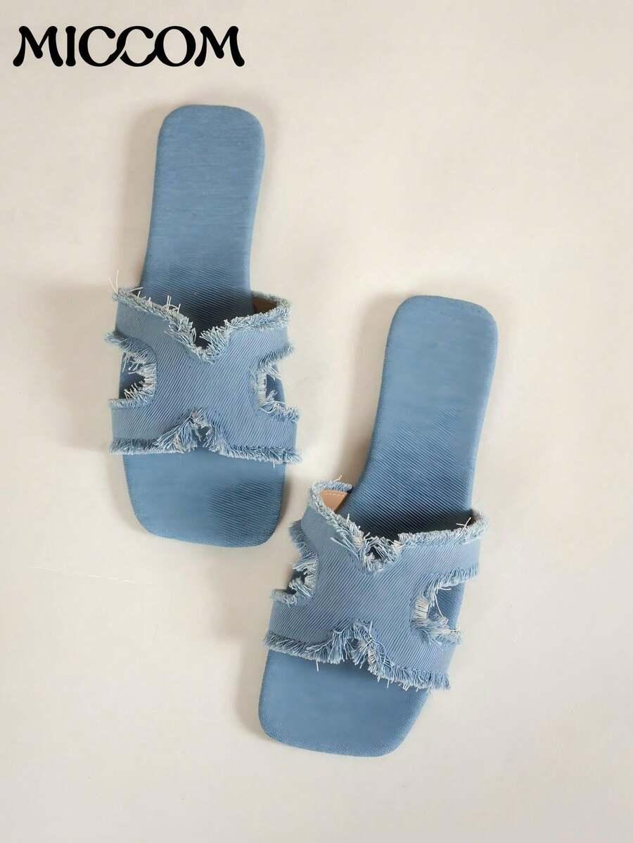 NIEBIESKIE KLAPKI JEANS 