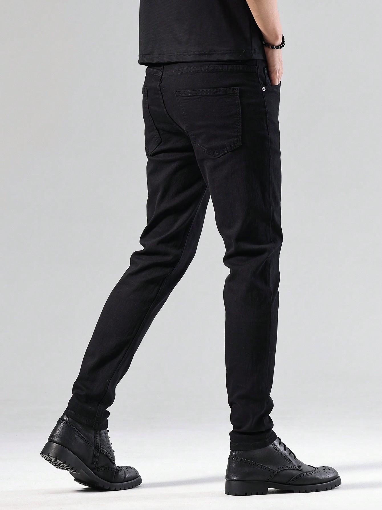 CZARNE SPODNIE RURKI JEANS