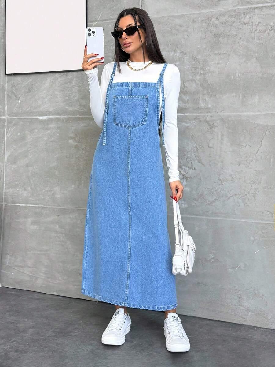 niebieska sukienka jeans