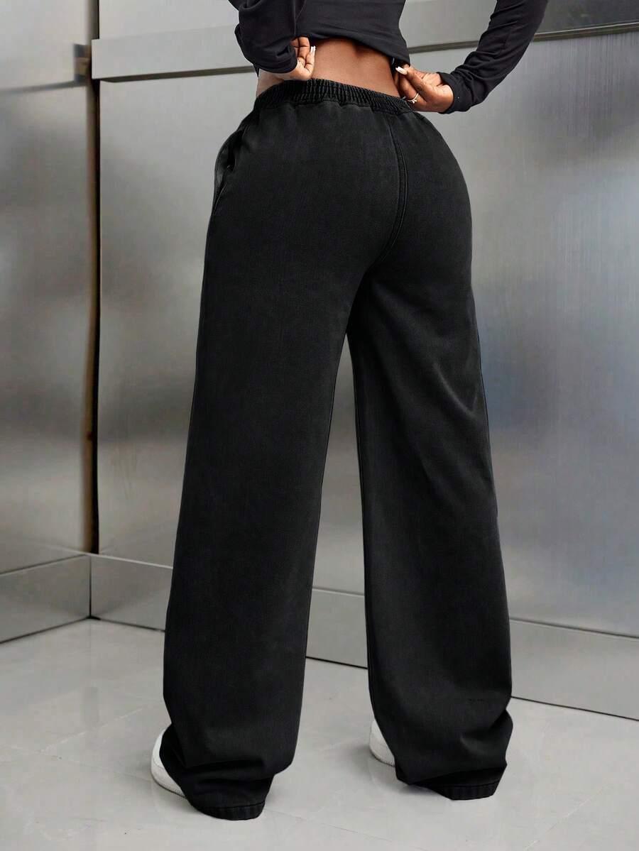 CZARNE SPODNIE JEANS