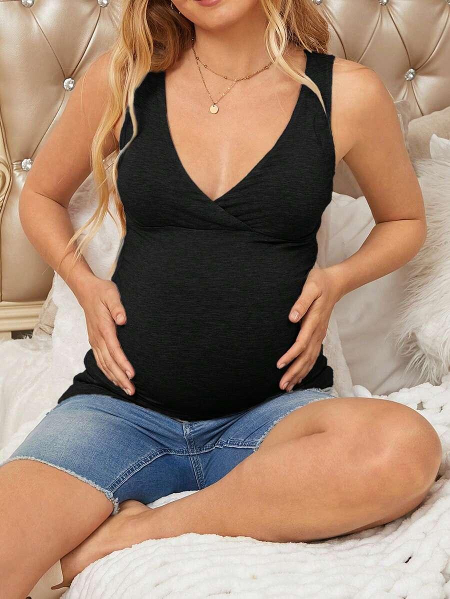 CZARNA BLUZKA V-NECK