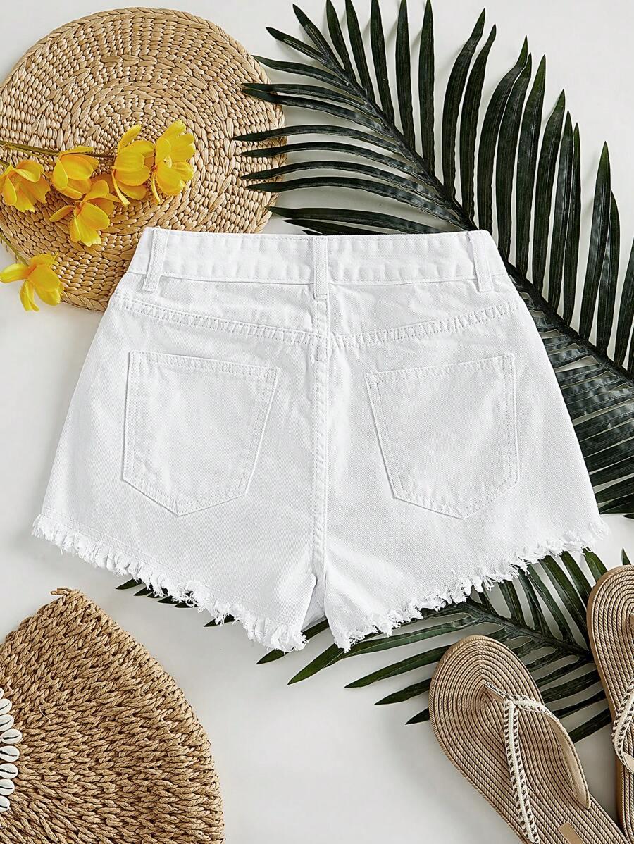 BIAŁE SPODENKI JEANS