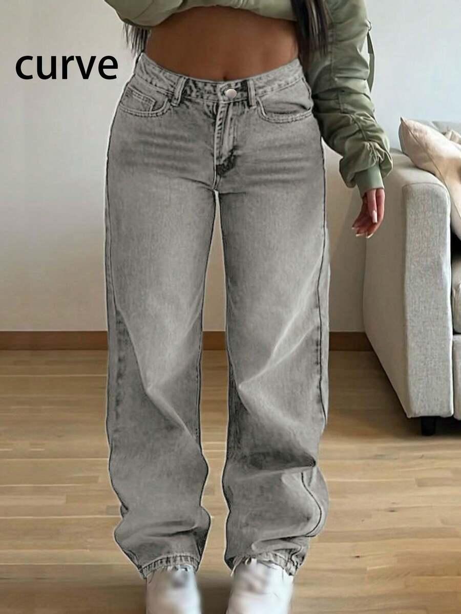 SZARE SPODNIE JEANS 