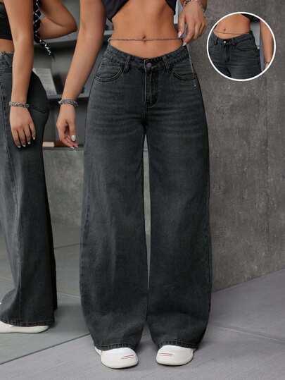 SZARE SPODNIE JEANS 
