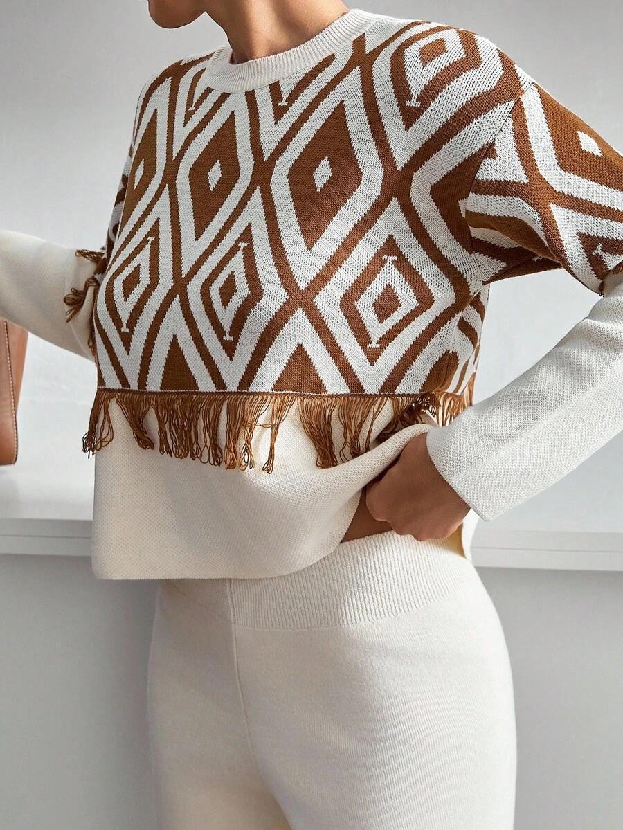 komplet sweter spodnie