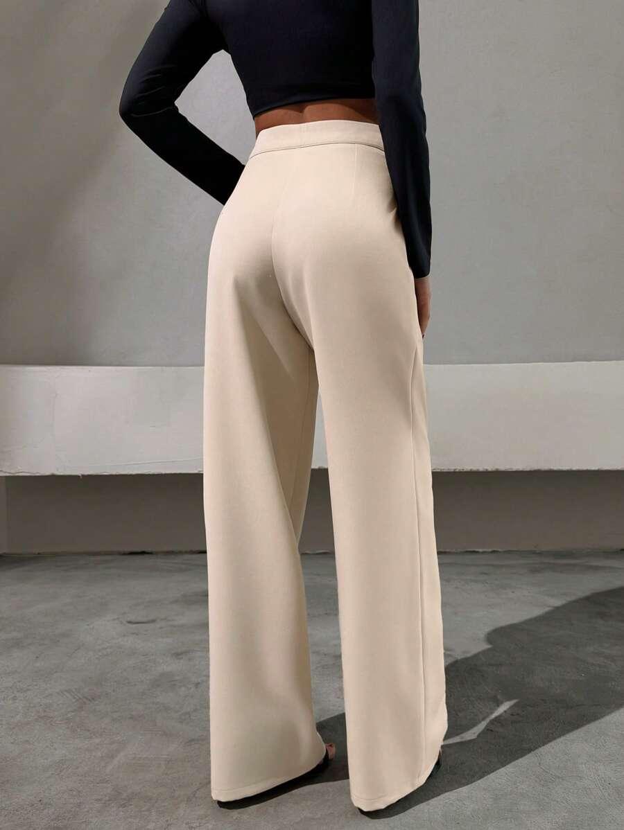 BEŻOWE ELEGANCKIE SPODNIE 