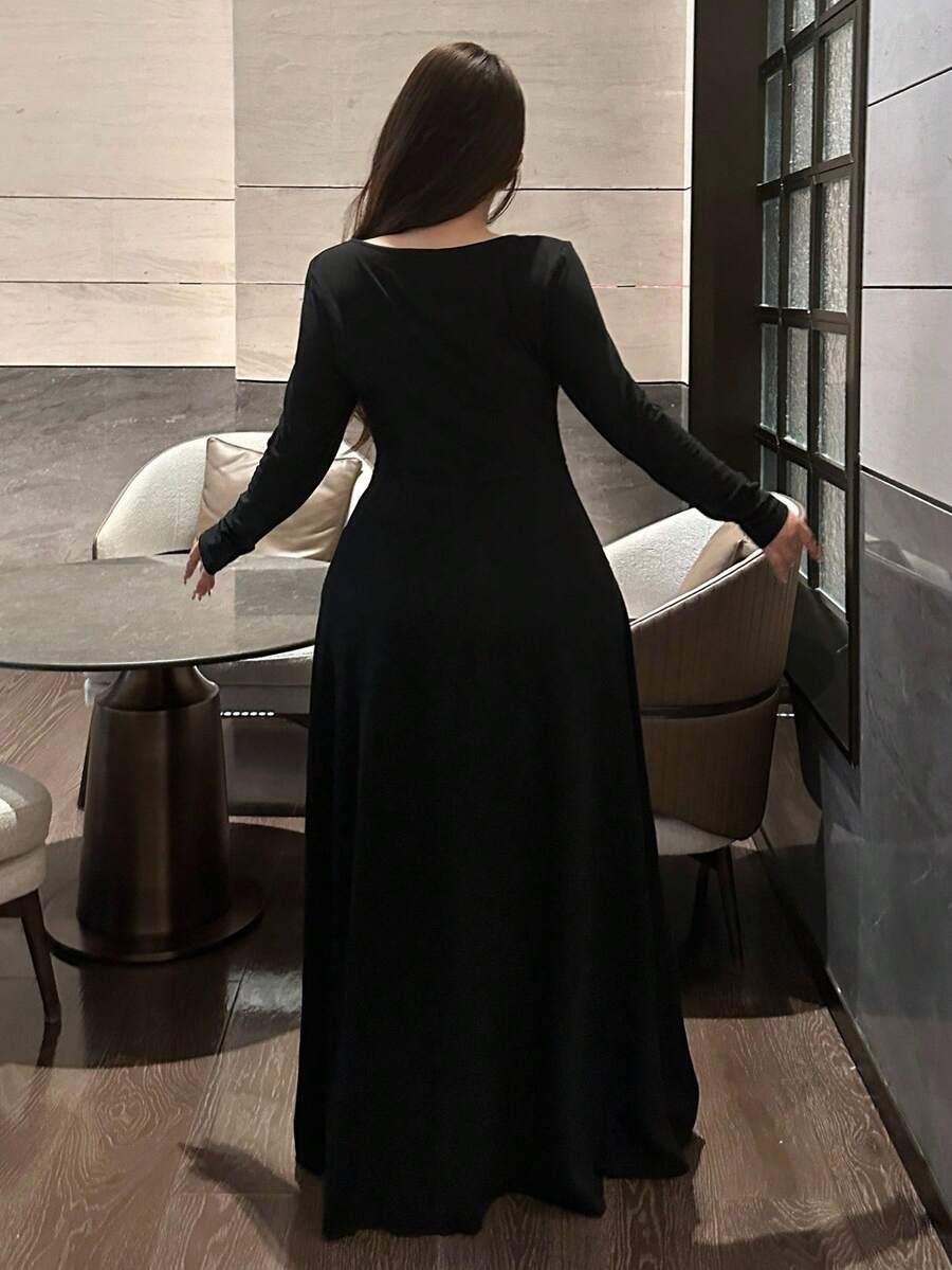 CZARNA MAXI SUKIENKA