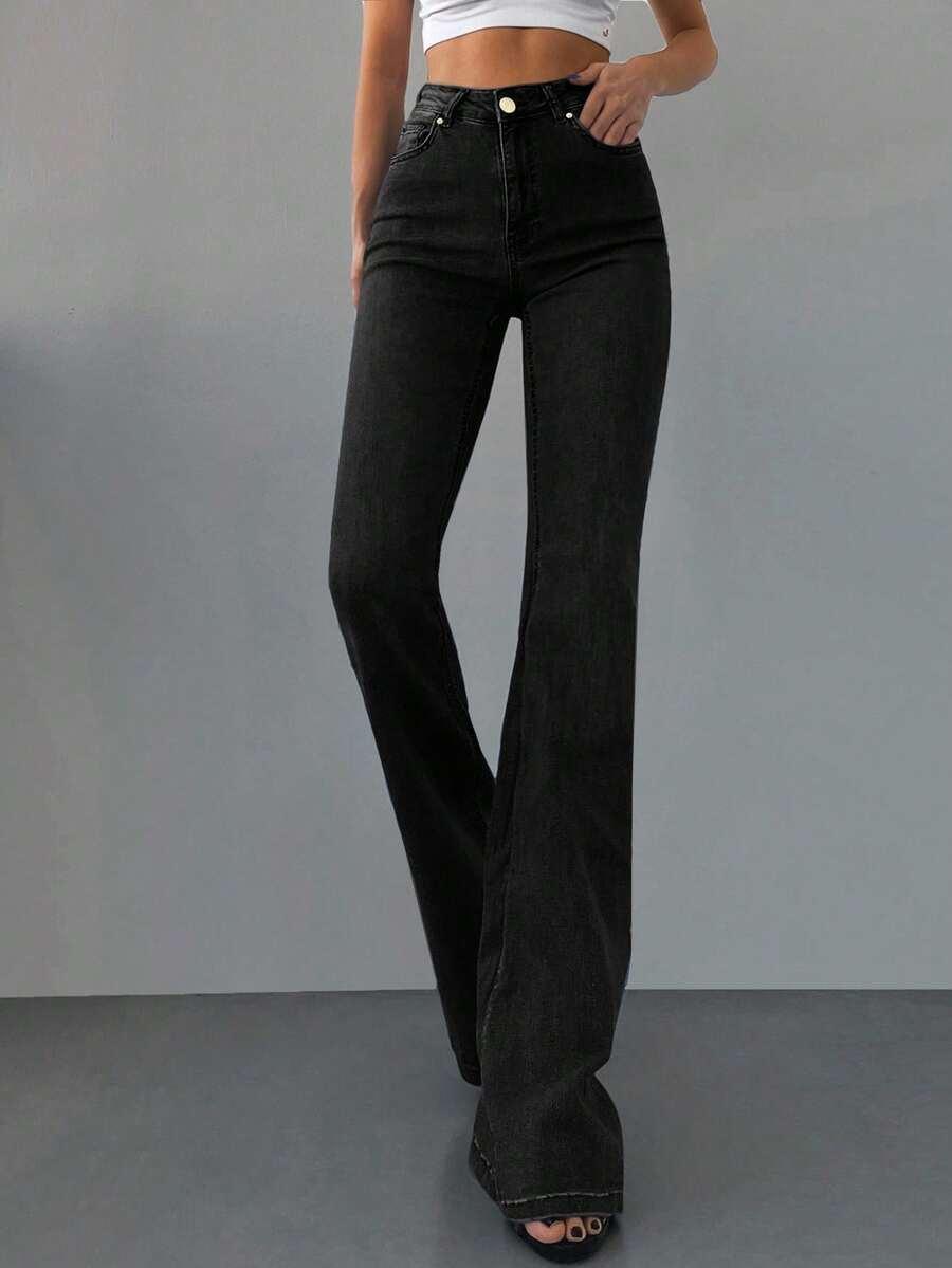 CZARNE SPODNIE JEANS