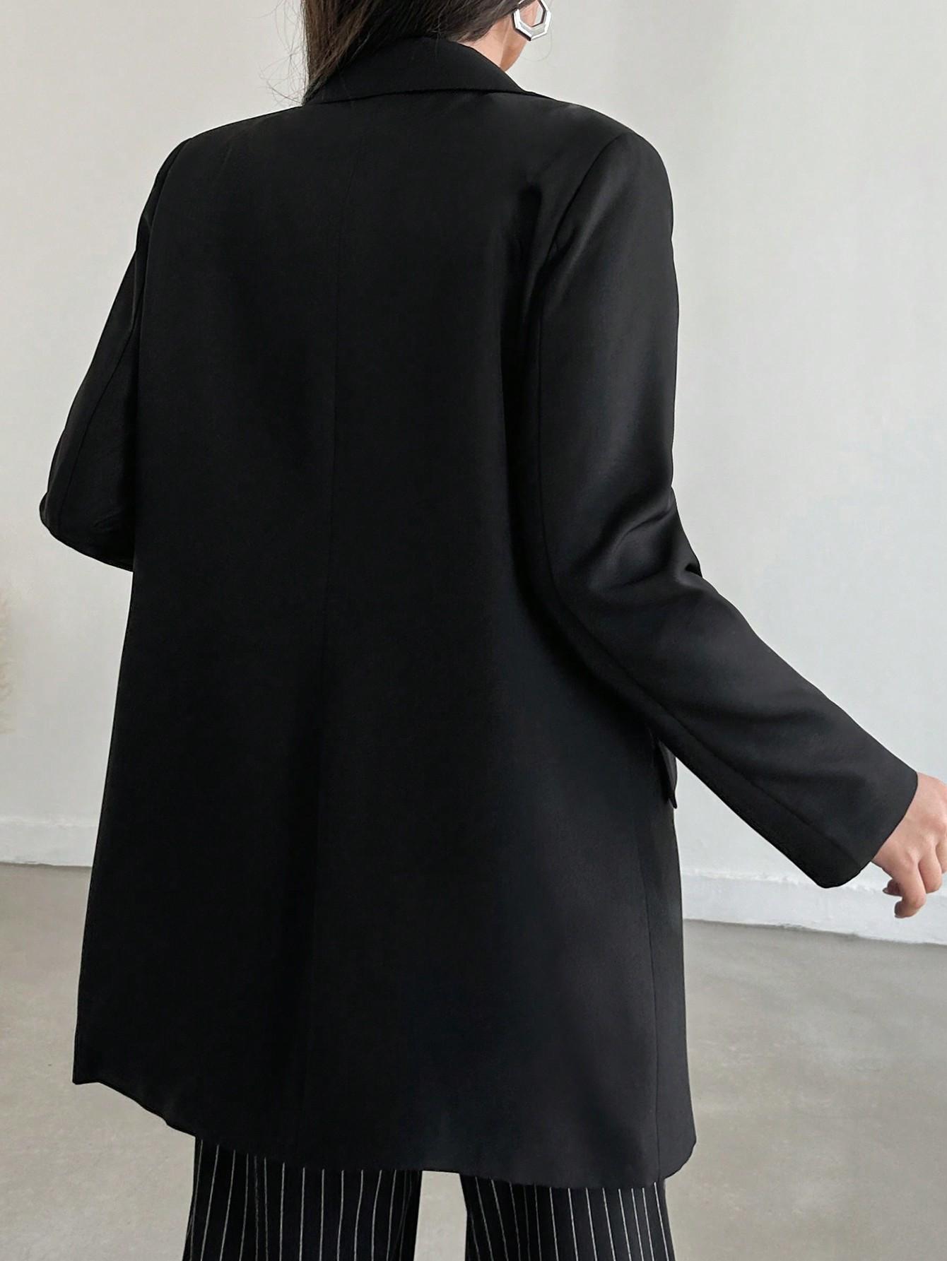 CZARNA DŁUGA MARYNARKA OVERSIZE
