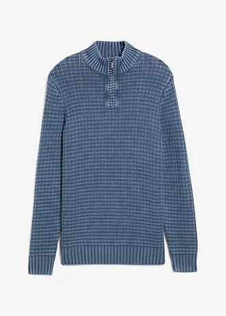 GRUBY SWETER Z EFEKTEM SPRANIA