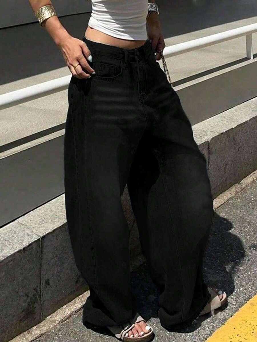 czarne spodnie jeans 