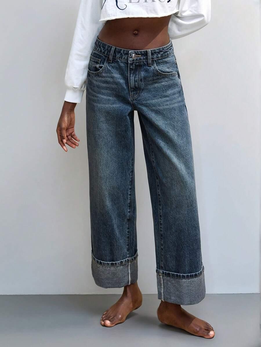 NIEBIESKIE PROSTE JEANSY
