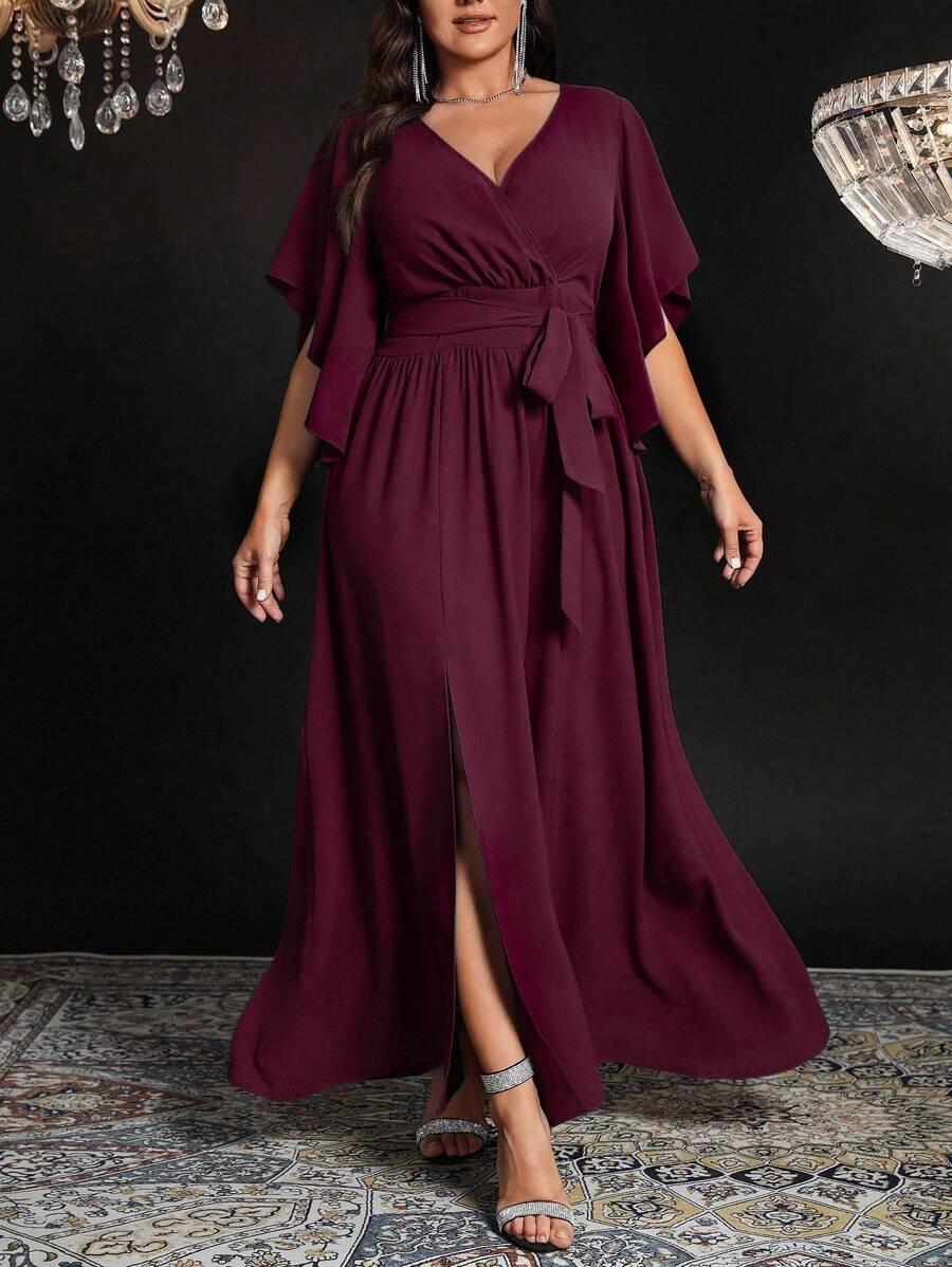 burgundowa maxi sukienka