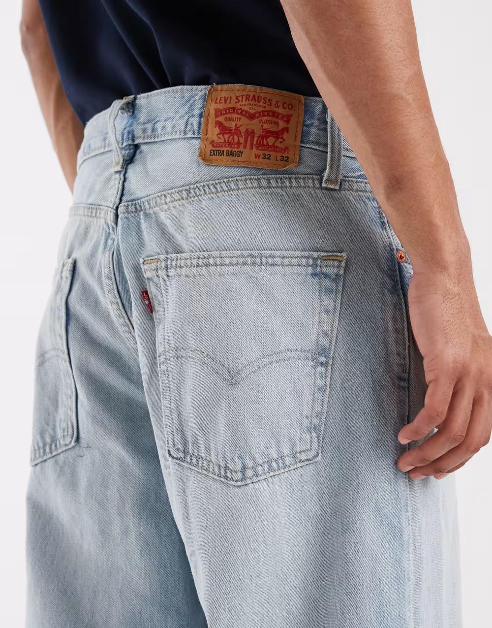 NIEBIESKIE SPODNIE BAGGY JEANS SZEROKIE NOGAWKI