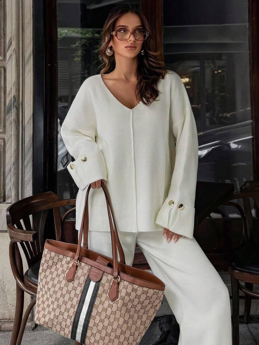 SWETER SPODNIE KOMPLET 