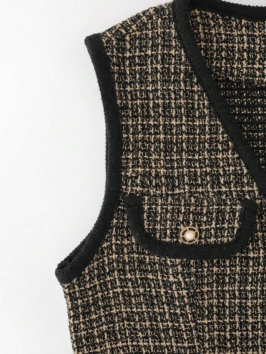 SUKIENKA BEZ RĘKAWÓW TWEED