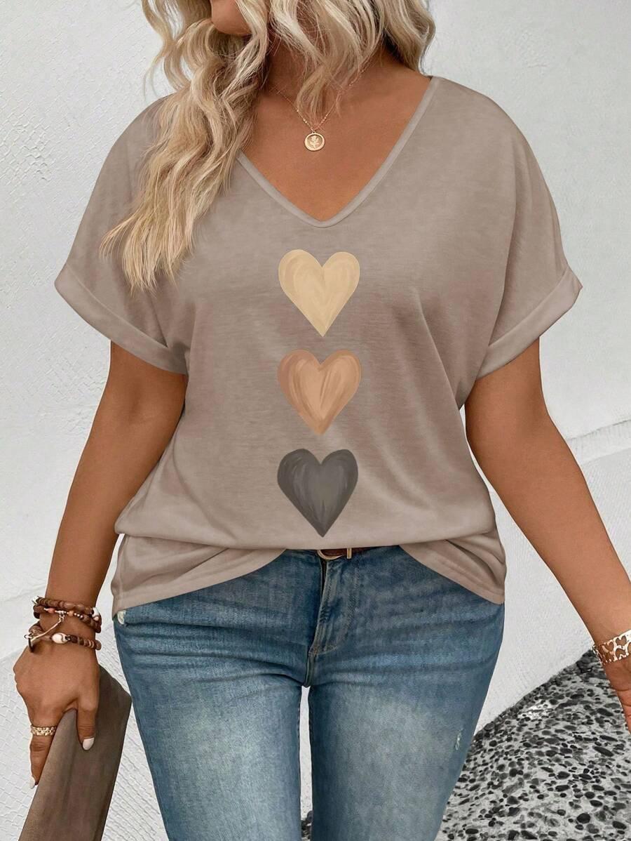 beżowa bluzka v-neck