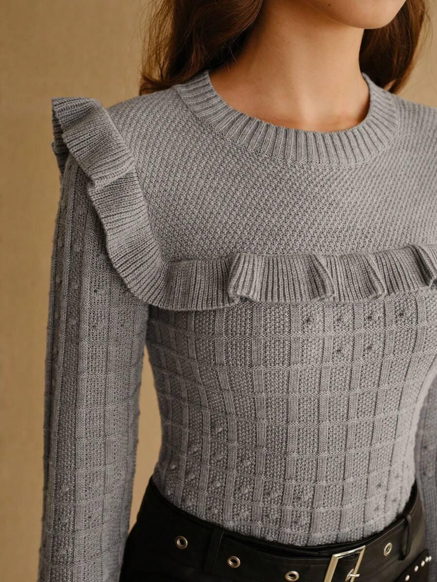 SWETER DAMSKI Z FALBANKĄ