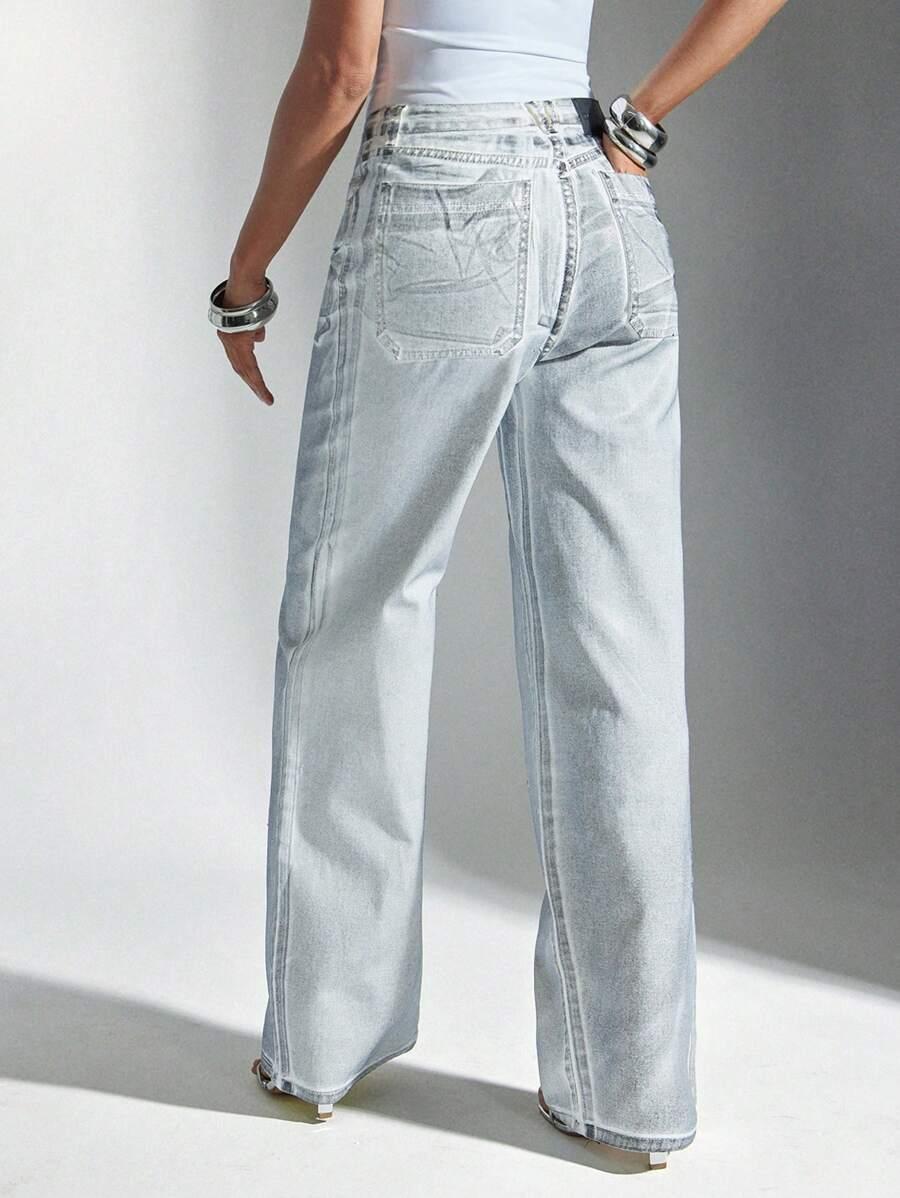 JEANSY DAMSKIE WIDE LEG BAWEŁNIANE 