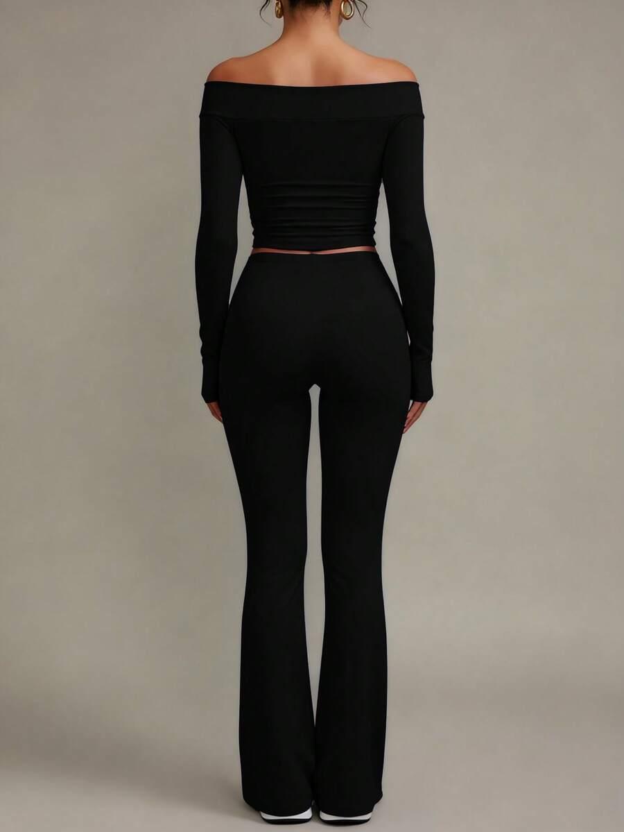 CZARNE LEGGINSY FLARE