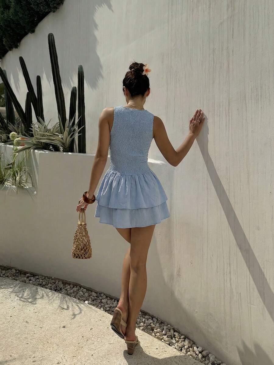 NIEBIESKA MINI SUKIENKA