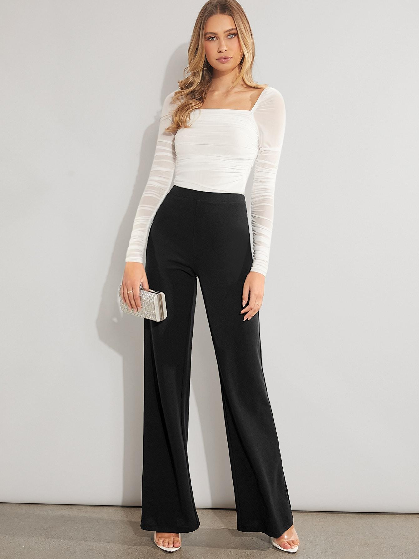 CZARNE ELEGANCKIE SPODNIE