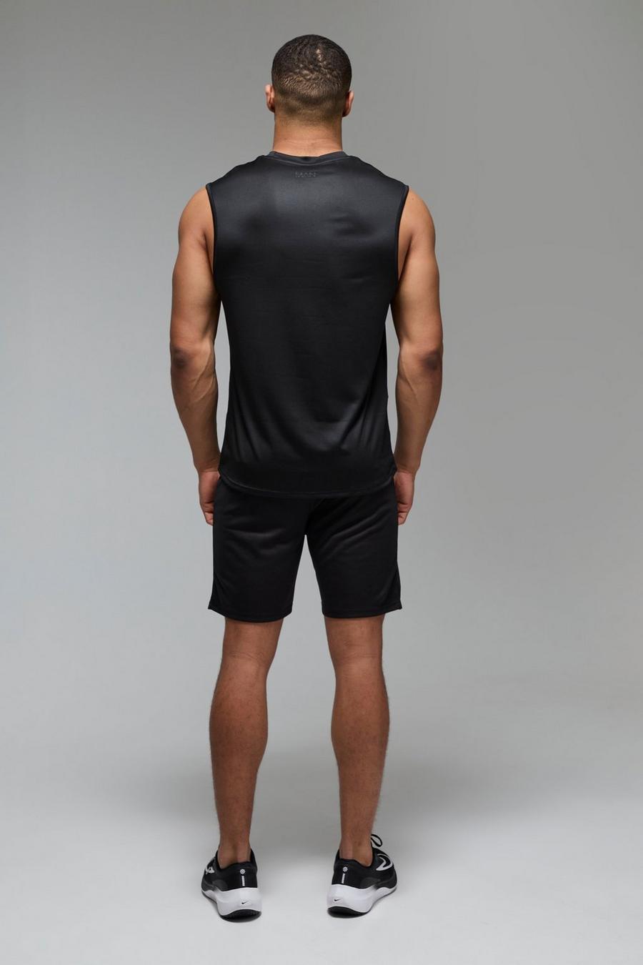 czarna sportowa koszulka bez rękawów basic