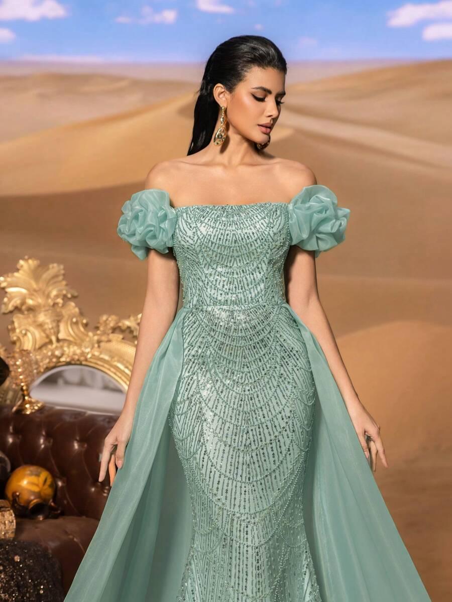 NIEBIESKA MAXI SUKIENKA 